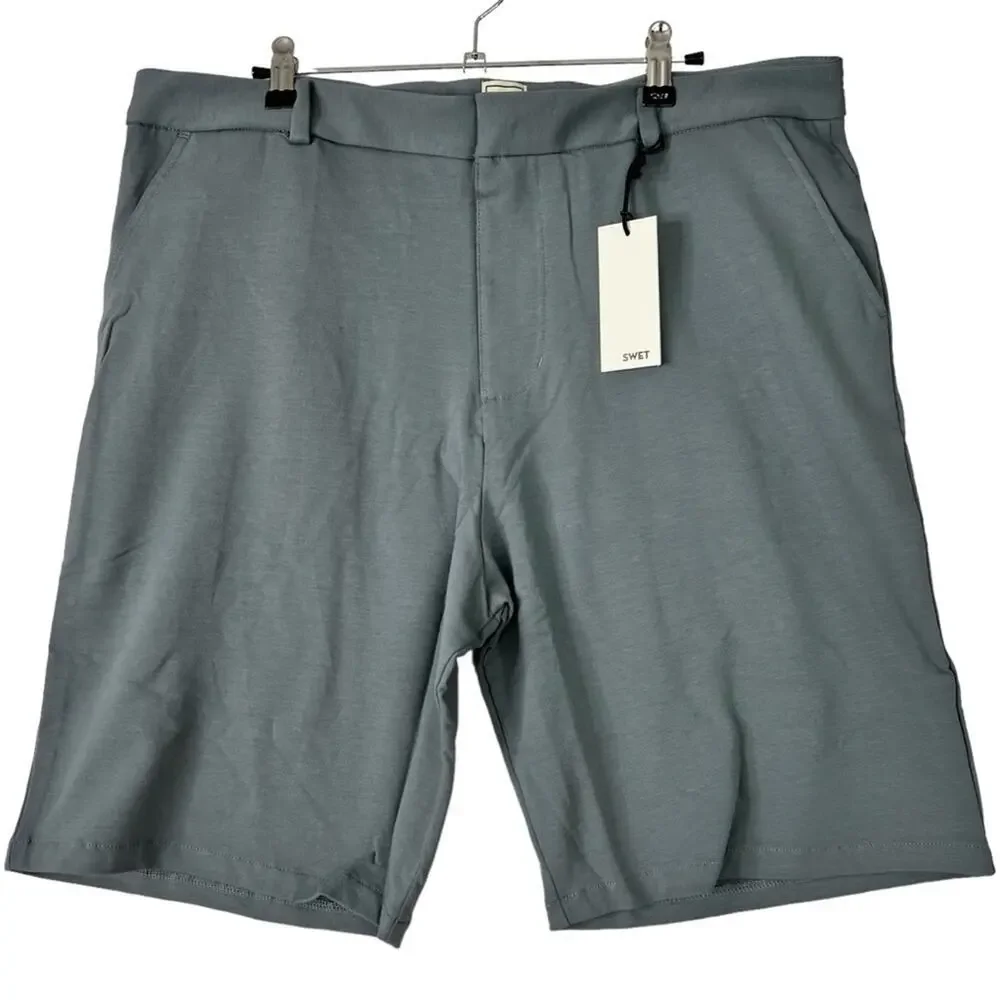 Swet Tailor‎ Shorts Size 28 The Everyday Chino Jersey French Grey Pockets NEW
